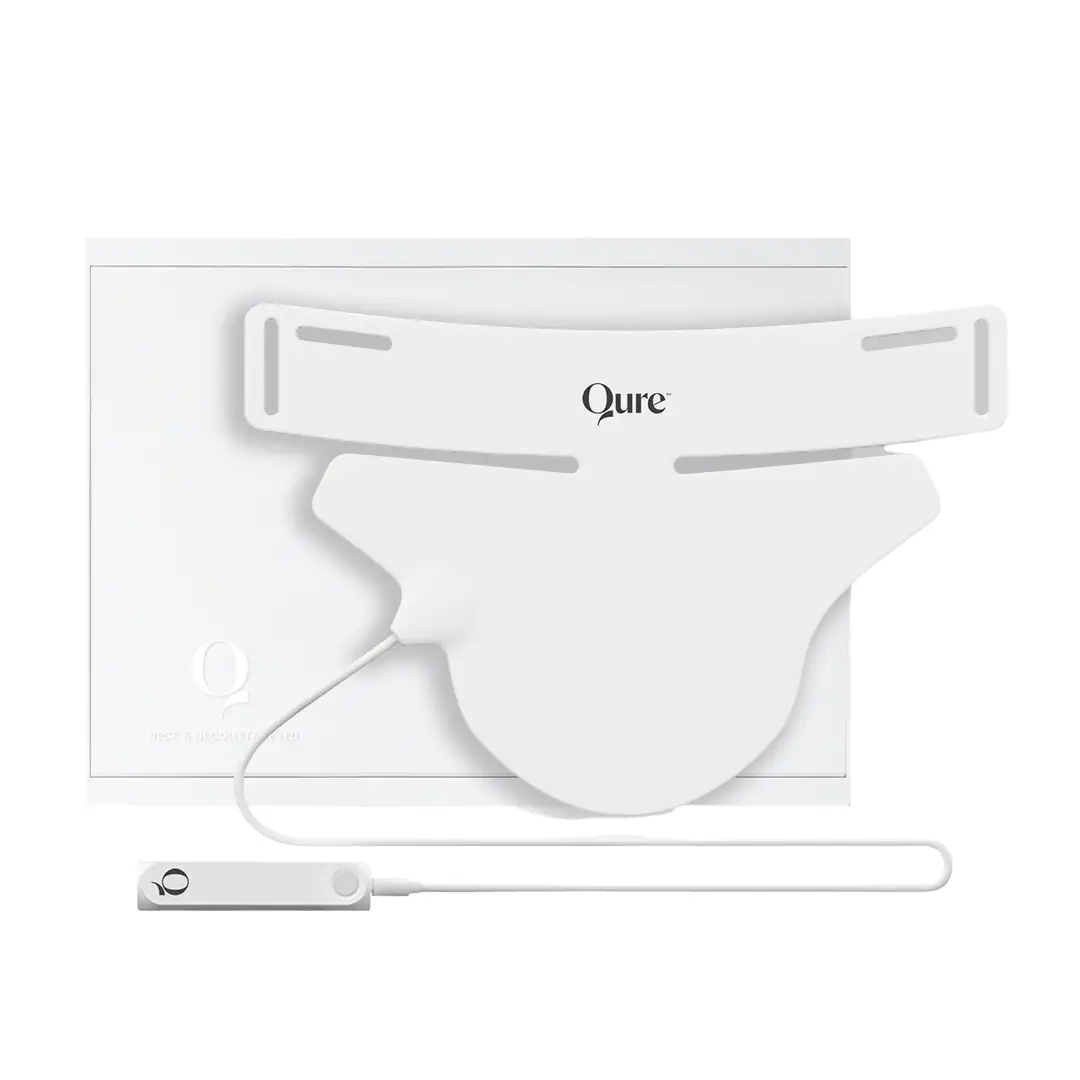 Beauty tech neck device with product packaging for a low-MOQ DTC launch